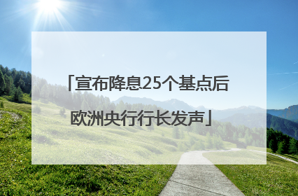 宣布降息25个基点后 欧洲央行行长发声