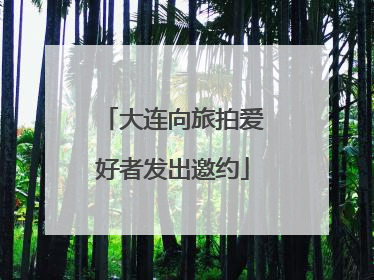大连向旅拍爱好者发出邀约