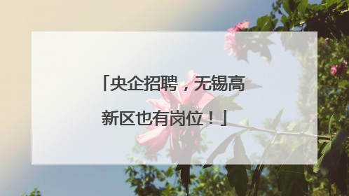 央企招聘，无锡高新区也有岗位！