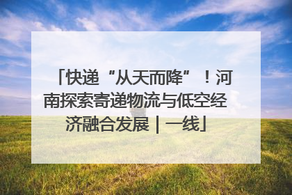快递“从天而降”！河南探索寄递物流与低空经济融合发展｜一线