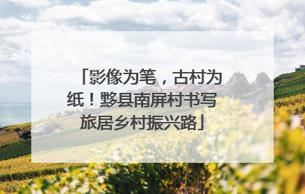 影像为笔，古村为纸！黟县南屏村书写旅居乡村振兴路