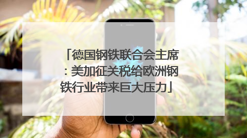德国钢铁联合会主席：美加征关税给欧洲钢铁行业带来巨大压力