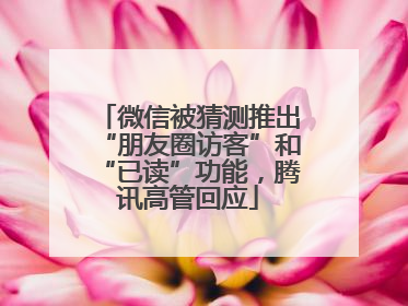 微信被猜测推出“朋友圈访客”和“已读”功能，腾讯高管回应