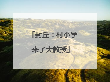 封丘：村小学来了大教授