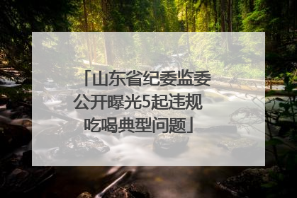 山东省纪委监委公开曝光5起违规吃喝典型问题