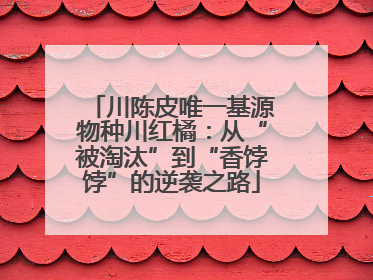 川陈皮唯一基源物种川红橘：从“被淘汰”到“香饽饽”的逆袭之路