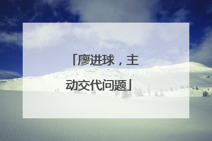 廖进球，主动交代问题