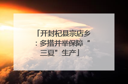 开封杞县宗店乡：多措并举保障“三夏”生产