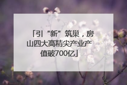 引“新”筑巢，房山四大高精尖产业产值破700亿