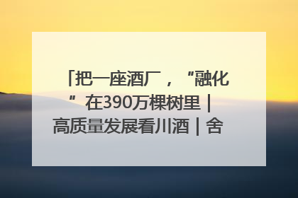 把一座酒厂，“融化”在390万棵树里｜高质量发展看川酒｜舍得酒｜舍得酒业｜舍得老酒｜沱牌酒
