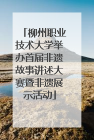 柳州职业技术大学举办首届非遗故事讲述大赛暨非遗展示活动