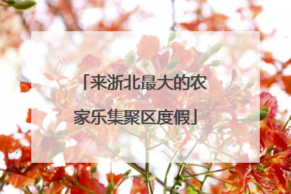 来浙北最大的农家乐集聚区度假