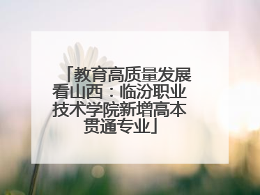 教育高质量发展看山西：临汾职业技术学院新增高本贯通专业