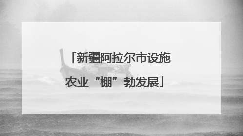 新疆阿拉尔市设施农业“棚”勃发展