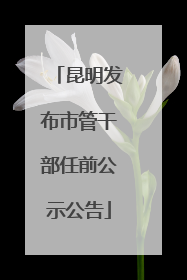 昆明发布市管干部任前公示公告
