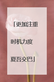 更加注重时机力度 夏吾交巴