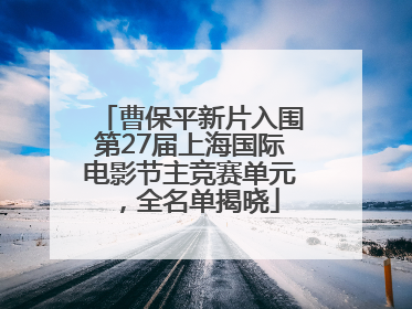 曹保平新片入围第27届上海国际电影节主竞赛单元，全名单揭晓
