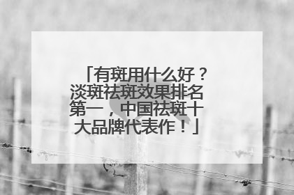 有斑用什么好？淡斑祛斑效果排名第一，中国祛斑十大品牌代表作！