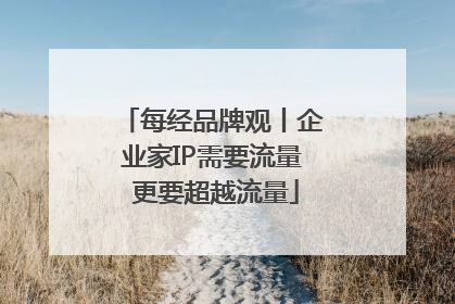 每经品牌观丨企业家IP需要流量 更要超越流量