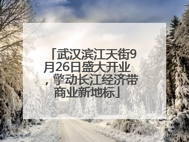 武汉滨江天街9月26日盛大开业，擎动长江经济带商业新地标