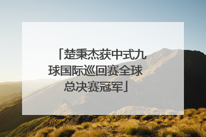 楚秉杰获中式九球国际巡回赛全球总决赛冠军