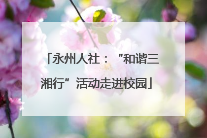 永州人社：“和谐三湘行”活动走进校园
