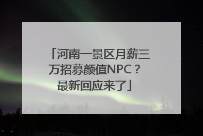 河南一景区月薪三万招募颜值NPC？最新回应来了