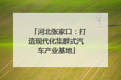 河北张家口：打造现代化集群式汽车产业基地