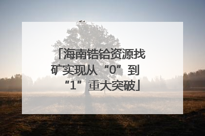 海南锆铪资源找矿实现从“0”到“1”重大突破