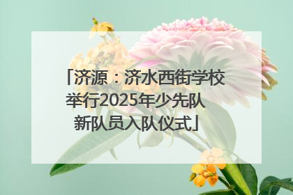 济源：济水西街学校举行2025年少先队新队员入队仪式
