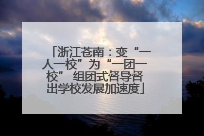 浙江苍南：变“一人一校”为“一团一校” 组团式督导督出学校发展加速度