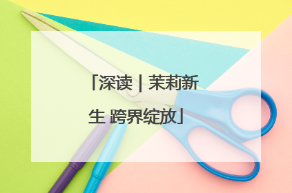 深读｜茉莉新生 跨界绽放