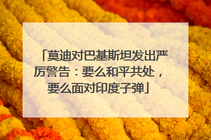 莫迪对巴基斯坦发出严厉警告：要么和平共处，要么面对印度子弹