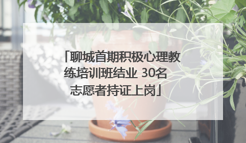 聊城首期积极心理教练培训班结业 30名志愿者持证上岗