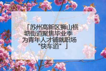 苏州高新区狮山横塘街道聚焦毕业季 为青年人才铺就职场“快车道”
