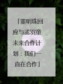 董明珠回应与孟羽童未来合作计划：我们一直在合作