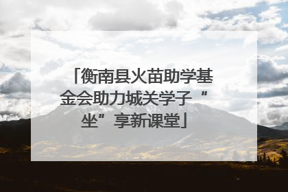 衡南县火苗助学基金会助力城关学子“坐”享新课堂