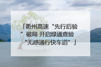 衢州高速“先行后验”破局 开启绿通查验“无感通行快车道”