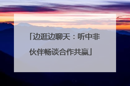 边逛边聊天：听中非伙伴畅谈合作共赢