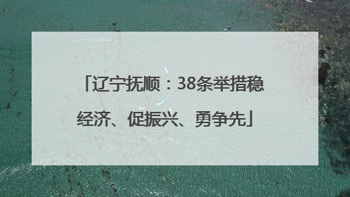 辽宁抚顺：38条举措稳经济、促振兴、勇争先