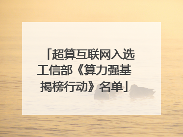 超算互联网入选工信部《算力强基揭榜行动》名单