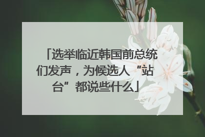 选举临近韩国前总统们发声，为候选人“站台”都说些什么