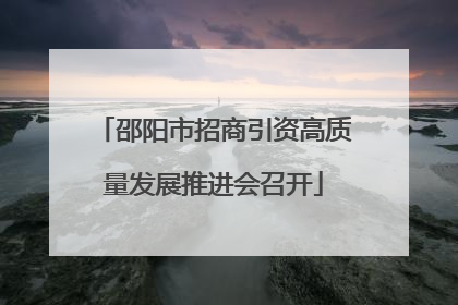 邵阳市招商引资高质量发展推进会召开