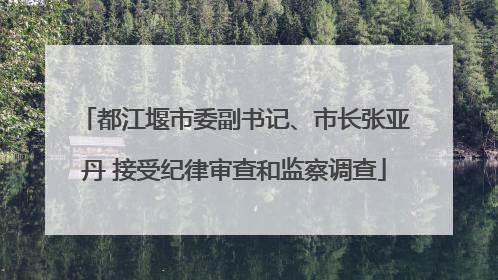 都江堰市委副书记、市长张亚丹 接受纪律审查和监察调查