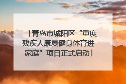 青岛市城阳区“重度残疾人康复健身体育进家庭”项目正式启动