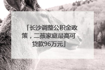 长沙调整公积金政策，二孩家庭最高可贷款96万元