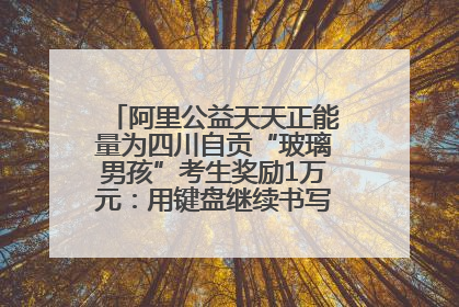 阿里公益天天正能量为四川自贡“玻璃男孩”考生奖励1万元：用键盘继续书写不设限的人生