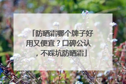 防晒霜哪个牌子好用又便宜？口碑公认，不踩坑防晒霜