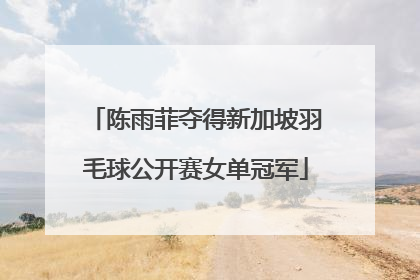 陈雨菲夺得新加坡羽毛球公开赛女单冠军