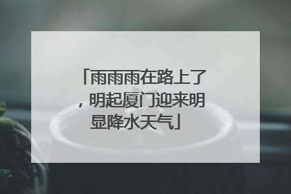 雨雨雨在路上了，明起厦门迎来明显降水天气